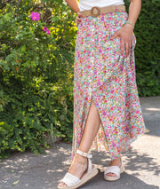Jupe longue motif fleuri face 2