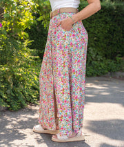 Jupe longue motif fleuri côté