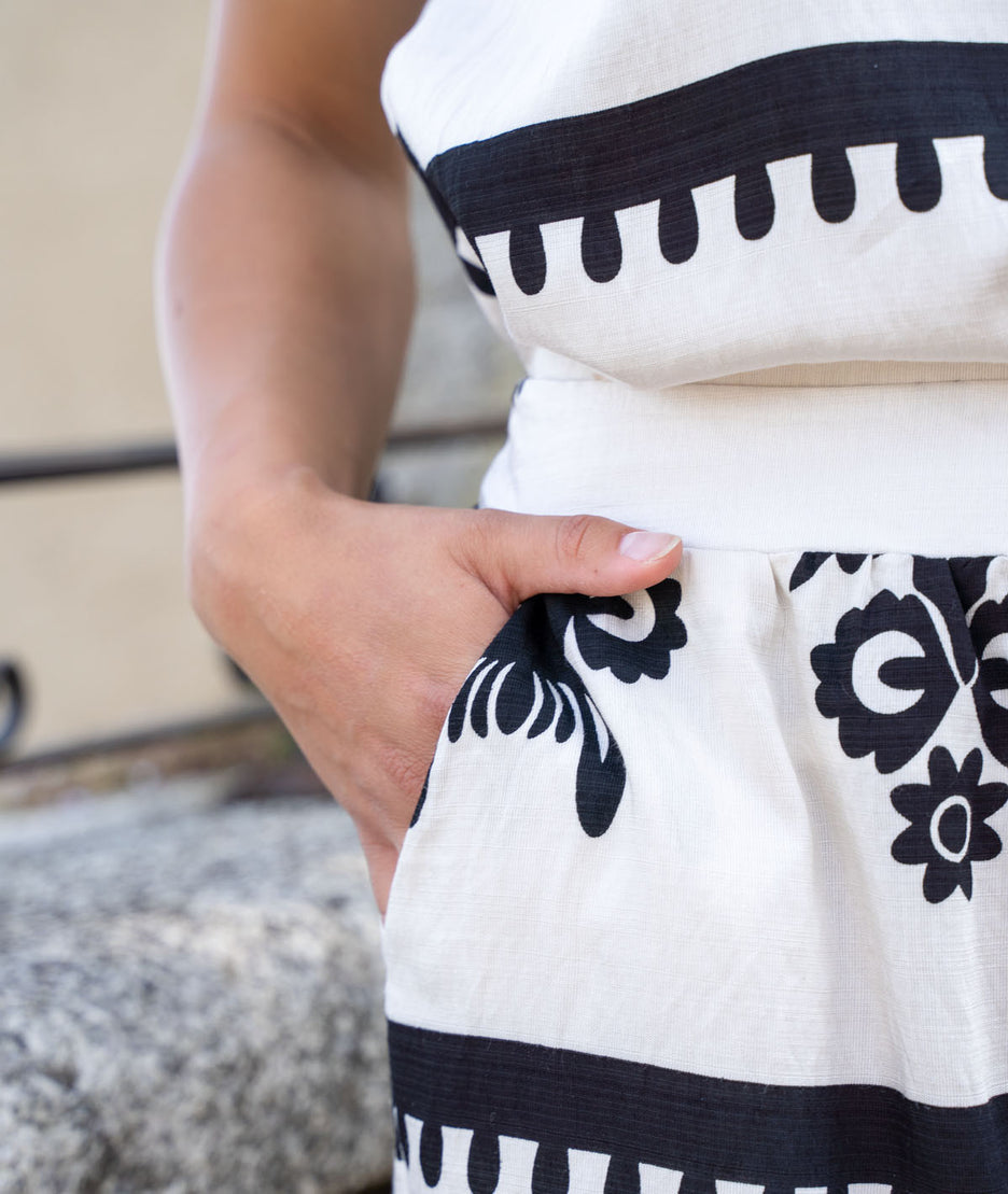 Ensemble short Beatrice blanc détail poche