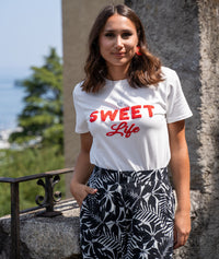 T-shirt à inscription "Sweetlife" - rouge