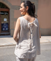 Débardeur en lin Lino beige dos