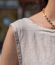 Débardeur en lin Lino beige détails