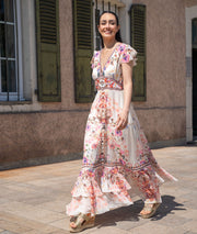 Robe longue en mousseline Bohelia face