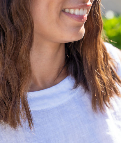 Débardeur en lin Lino blanc détails