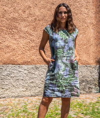 Robe Instime courte motif fleuri - fushia