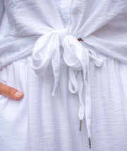 Pantalon fluide Léa blanc détails