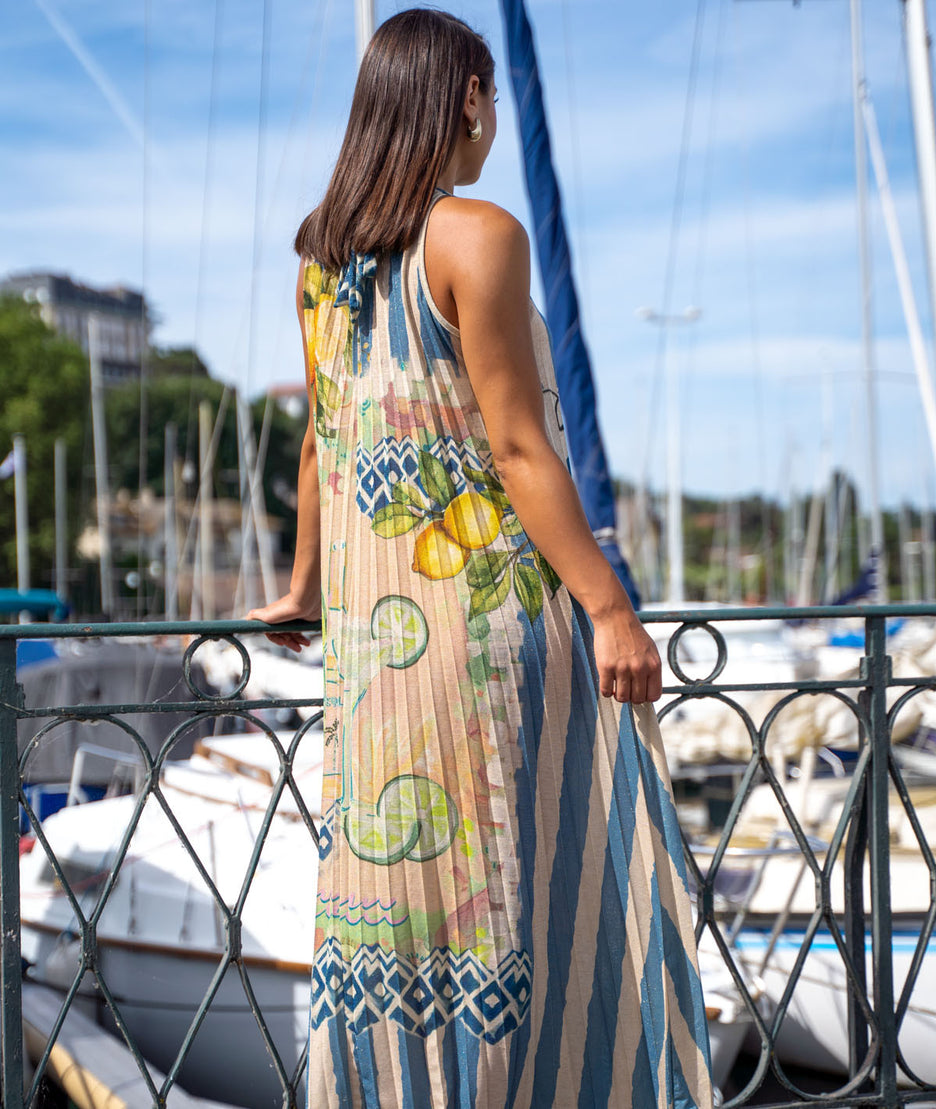 Robe longue plissée Miraco dos