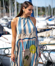 Robe longue plissée Miraco face