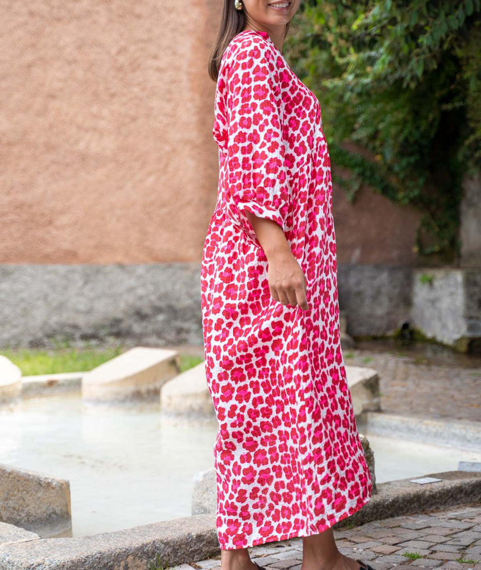 Robe longue imprimé léopard Pakao coté