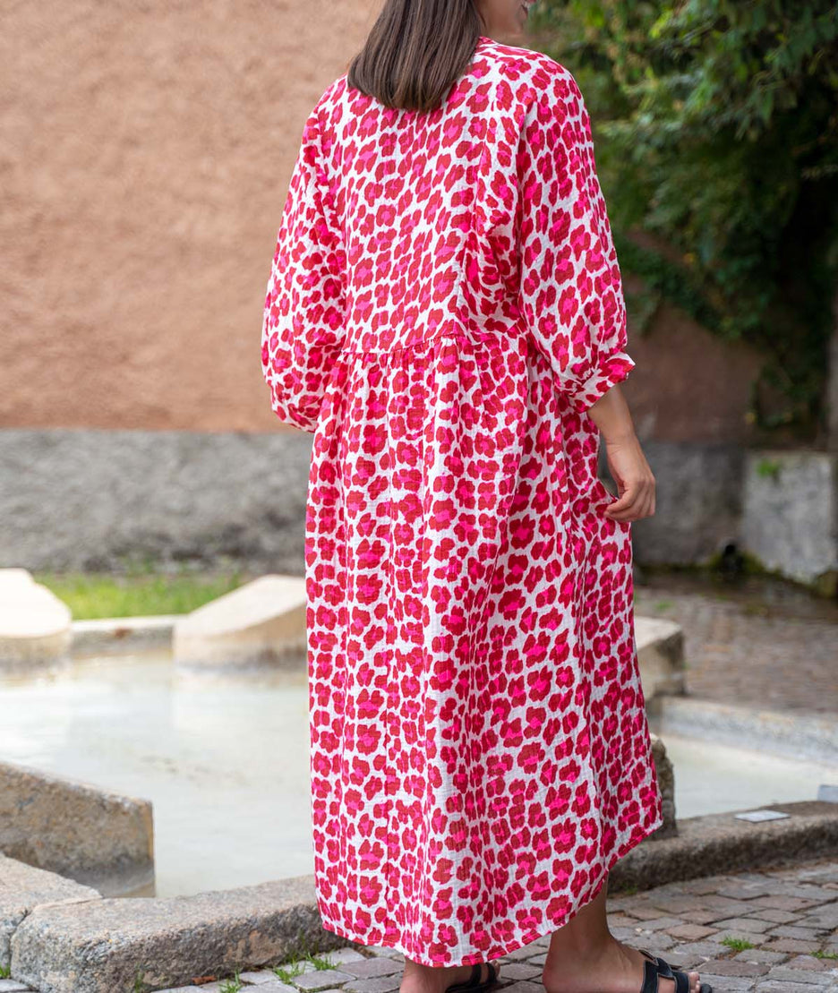 Robe longue imprimé léopard Pakao dos
