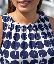 Robe courte Rond marine détails