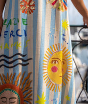 Robe longue pailletée Sunsol orange détails