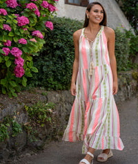 Robe Flechie longue bohème - rose