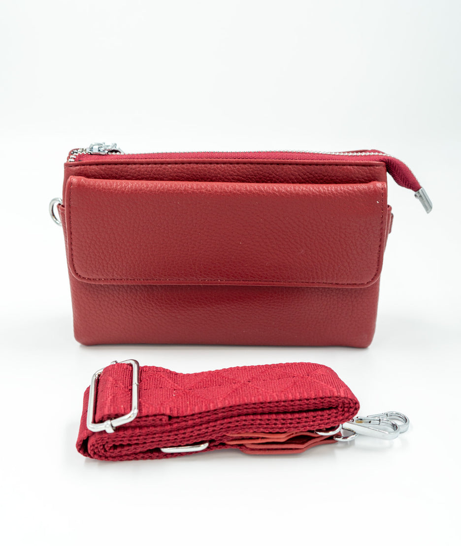 Pochette en simili cuir - bordeau