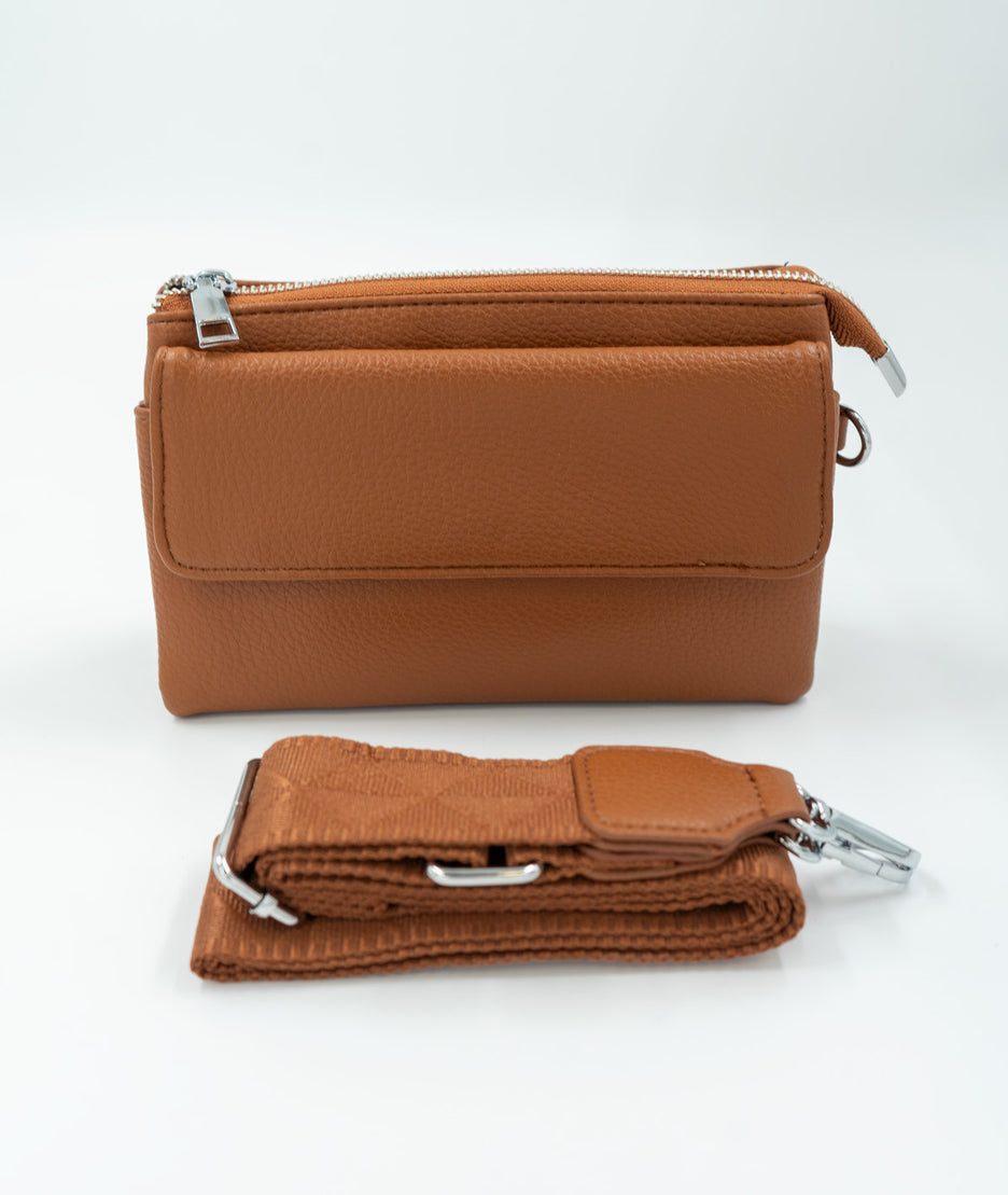 Pochette en simili cuir - camel