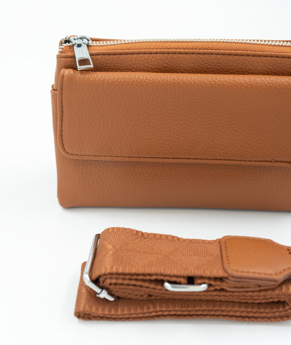 Pochette en simili cuir - camel