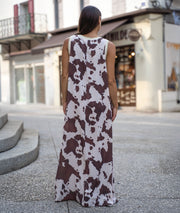 Robe Cody longue imprimé vache choco face arrière
