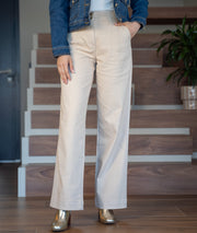 Pantalon beige large Otta face avant