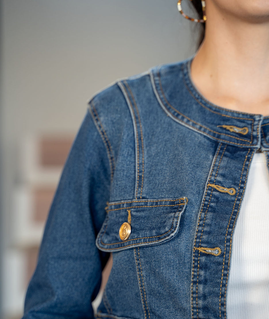 Veste en jean Relle détail épaule