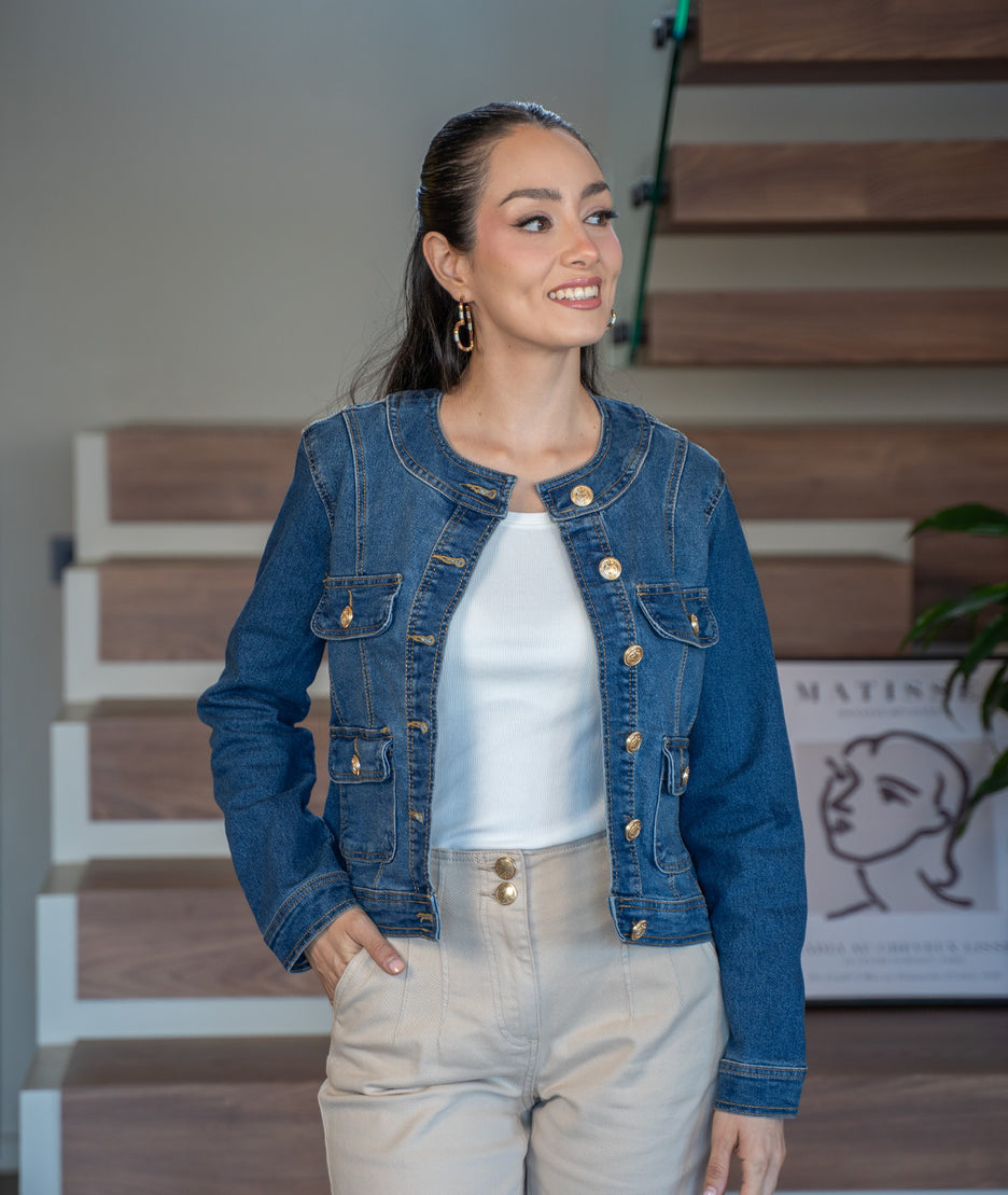 Veste en jean Relle face avant