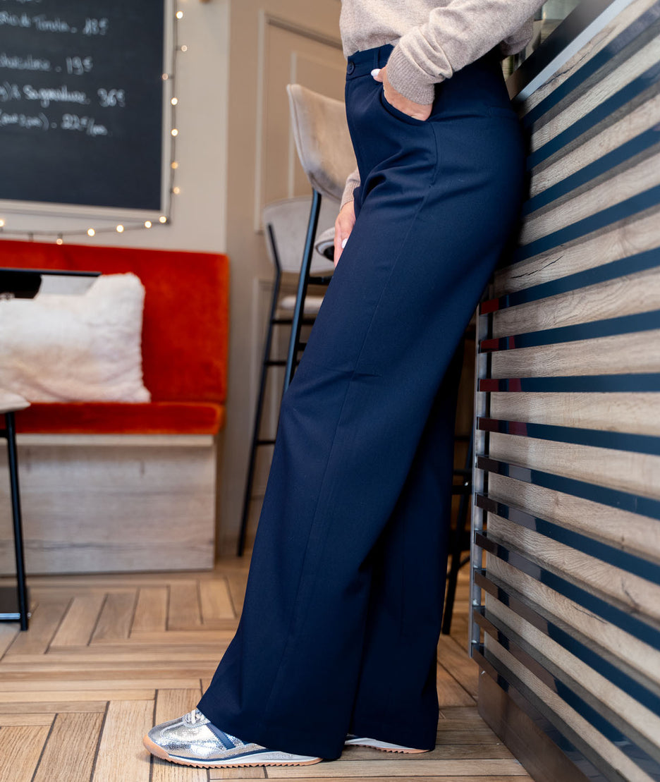 Pantalon habillé Flary marine  côté