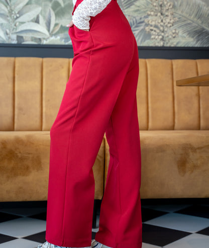 Pantalon tailleur d'ensemble Strego bordeau coté