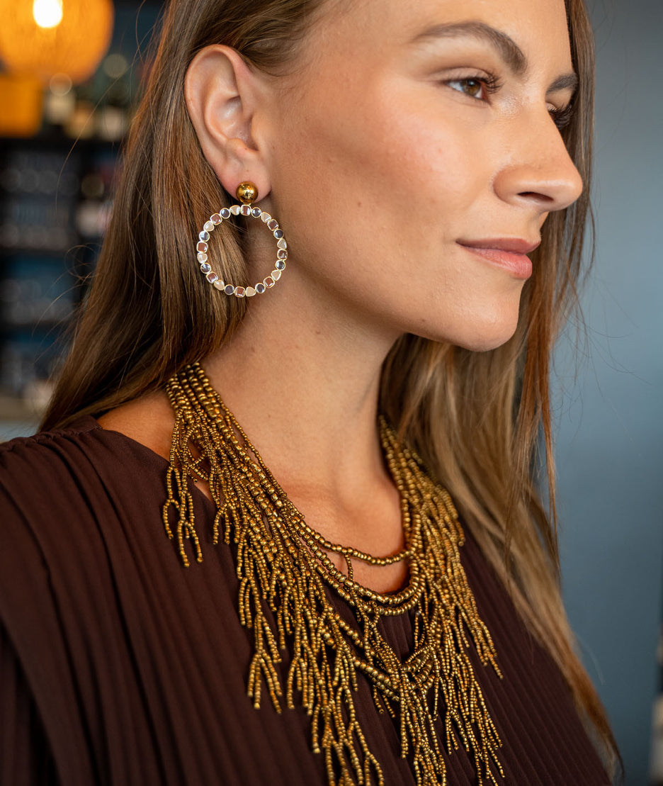 Collier multicouches en perles Abbia face