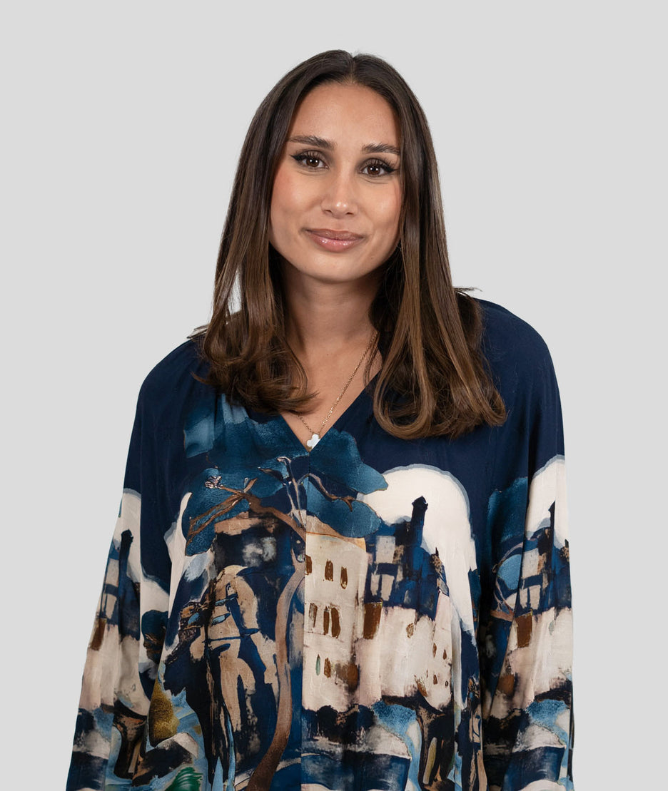 Blouse fluide à motif marine face