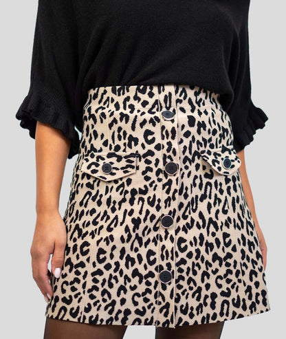 Jupe léopard beige face