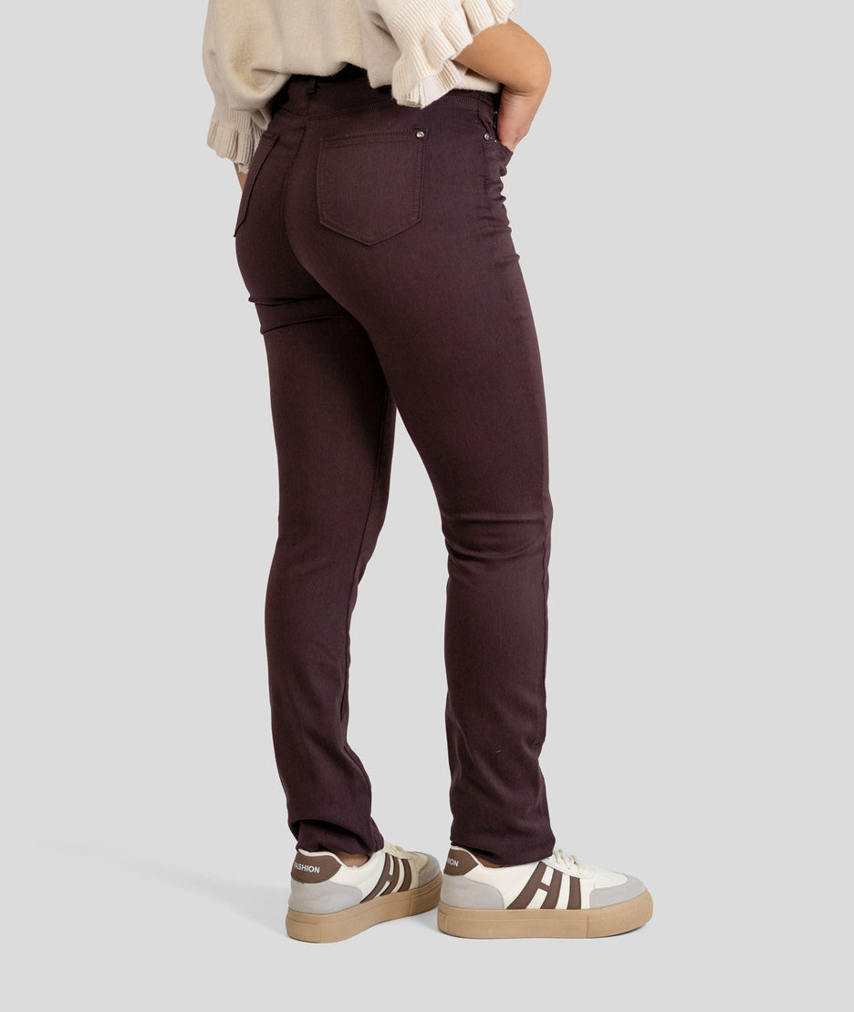 Pantalon droit Cotolia choco dos