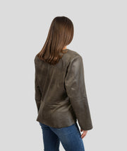 Veste en similicuir Vonald kaki dos