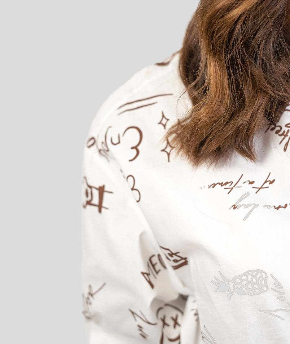 Chemise à motif choco détail épaule