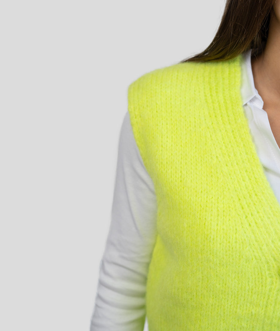 Gilet sans manches Fluo jaune détails