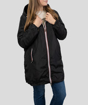 Veste mi-longue Trefo noire face fermée
