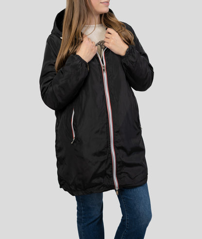 Veste mi-longue Trefo noire face fermée