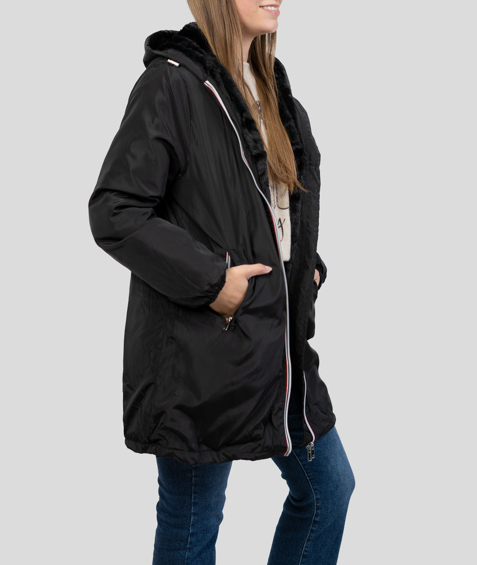 Veste mi-longue Trefo noire coté