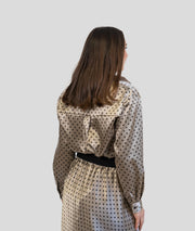 Ensemble en satin à pois gris dos