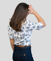 Chemise à détails fleuris Bouquet bleu dos
