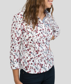Chemise à motif fleuri Papilla blanc face