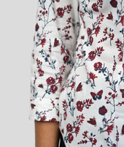 Chemise à motif fleuri Papilla blanc détails