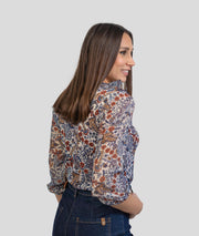 Blouse motif fleuri Tapica ecru dos