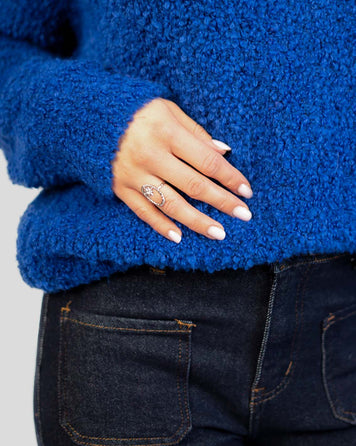 Bague argentée avec étoile Grana face