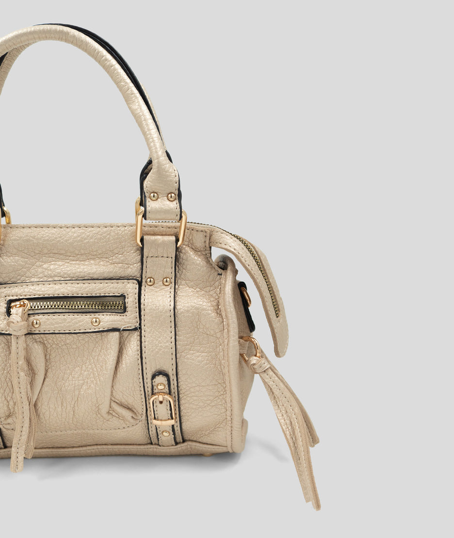 Petit sac à mains Bouclana jaune détails