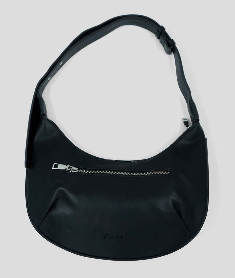 Sac à mains demi-lune avec clous Clouta noir dos
