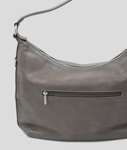 Sac à mains porté épaule effet cuir Luna brun détails