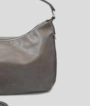 Sac à mains porté épaule effet cuir Luna brun détails