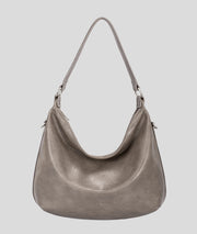 Sac à mains porté épaule effet cuir Luna brun face