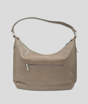 Sac à mains porté épaule effet cuir Luna taupe dos