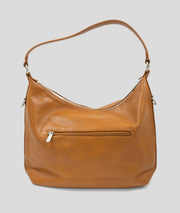 Sac à mains porté épaule effet cuir Luna camel dos