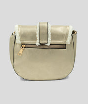 Sac bandoulière effet mouton Moupo jaune dos